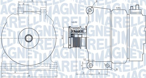 Alternator (14V, 90A) potrivit MERCEDES A (W168), VANEO (414) 1.7D 1.9 07.98-07.05