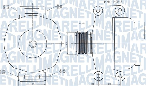 Alternator (14V, 90A) potrivit MERCEDES C (W202), SPRINTER 2-T (B901, B902), SPRINTER 3-T (B903), SPRINTER 4-T (B904), V (638 2), VITO (W638) 2.1D 2.2D 2.7D 09.97-05.06