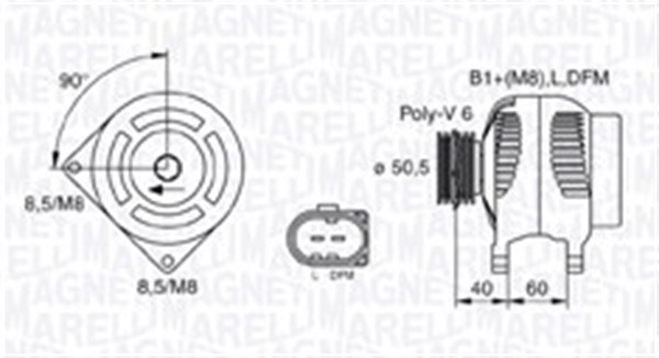 Alternator (14V, 90A) potrivit PEUGEOT 206; SEAT ALHAMBRA, AROSA, CORDOBA, CORDOBA VARIO, IBIZA II, IBIZA III, IBIZA IV, IBIZA IV SC, IBIZA IV ST, INCA; SKODA FABIA I 1.0-2.0 07.90-05.15