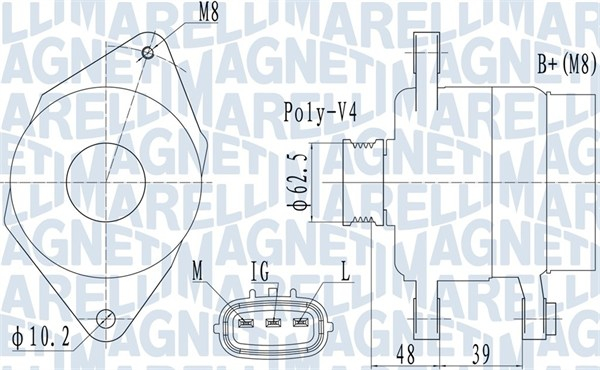 Alternator (14V, 90A) potrivit TOYOTA PLATZ, YARIS 1.0 04.99-09.05