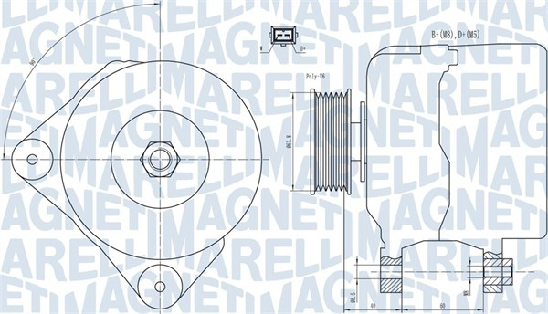 Alternator (14V, 90A) potrivit VW LT 28-35 II, TRANSPORTER T4 2.4D 2.5 2.5D 07.90-07.06