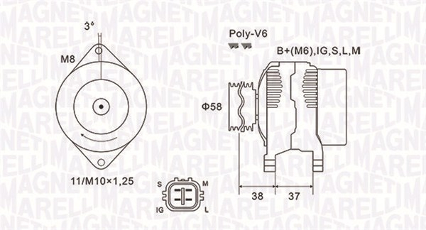 Alternator (14V, 90A) TOYOTA YARIS 1.0 intre 2005-2011