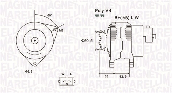 Alternator (14V, 95A) FORD TRANSIT, TRANSIT TOURNEO 2.4D 2.5D intre 1991-2000