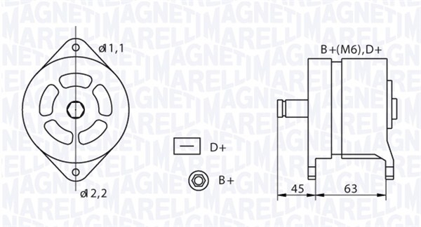 Alternator potrivit IVECO EUROCARGO I-III, M, P/PA, P/PA-HAUBENFAHRZEUGE, ZETA 8040.04.200-F4AE3681E 1979-2015 - (28V, 35A) [3]