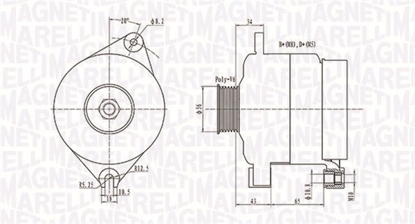 Alternator CITROEN EVASION, JUMPER, XANTIA, XM, XSARA, ZX; FIAT DUCATO, ULYSSE; LANCIA ZETA; PEUGEOT 306, 405 II, 406, 605, 806, BOXER, EXPERT 1.6-2.5D dupa 1991