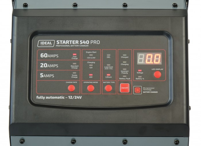 Aparat incarcat baterii auto, voltaj incarcare: 12/24 V IDEAL, curent pornire: 540A, curent incarcare: 5/20/60A, alimentare: 230V, tip baterie: AGM/EFB/GEL/LFP/MF/WET [2]