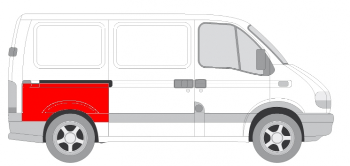 Aripa spate partea dreapta superioara, lungime 50mm NISSAN INTERSTAR; OPEL MOVANO; RENAULT MASTER intre 1998-2010 [2]