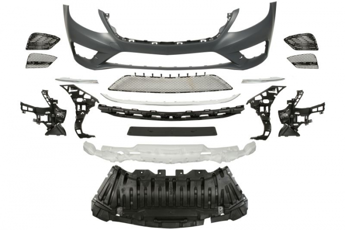 Bara fata AMG, cu grile; cu intaritura; cu suporti montaj, grunduit potrivit MERCEDES Clasa S W222, V222, X222 2013-2017