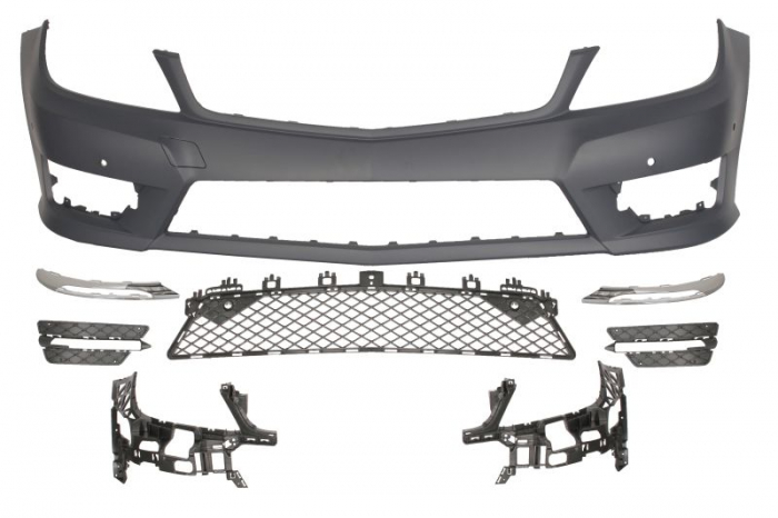 Bara (Fata, AMG SPORT, cu grilaje, cu orificii lumini zi si senzori parcare, grunduit) potrivit MERCEDES C (C204), C T-MODEL (S204), C (W204) 03.11-12.13