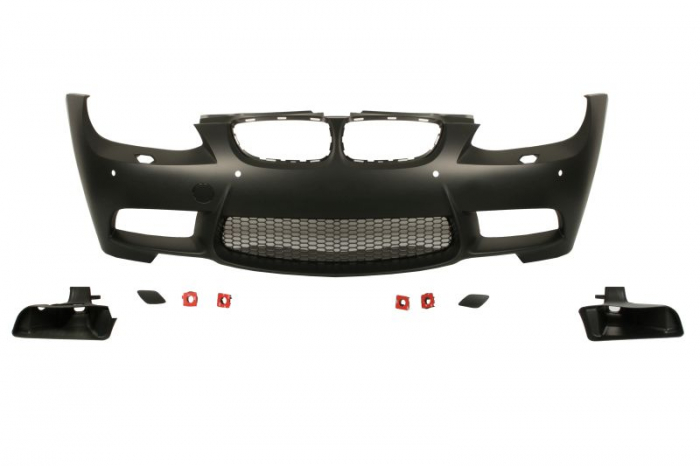 Bara fata deflector racire frana model pachet m, complet, cu locas spalator de faruri, cu locas senzori parcare, grunduit potrivit bmw seria 3 e92, 3 e93 2006-2010