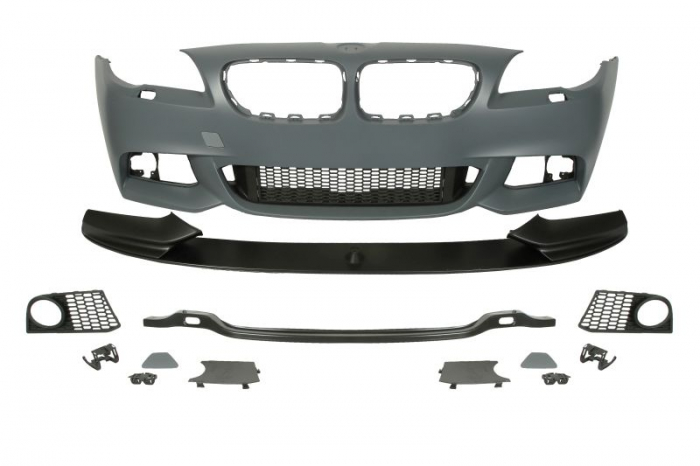 Bara (Fata, M PERFORMANCE, cu grilaje, cu orificii lampa ceata, cu orificii pentru spalator de faruri, grunduit) potrivit BMW 5 (F10), 5 (F11) 12.09-02.13