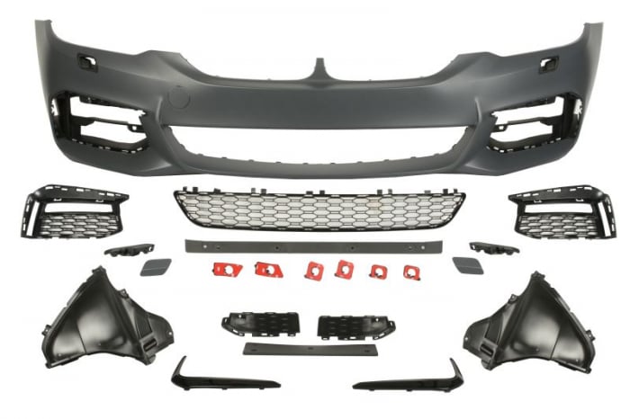 Bara (Fata, M PERFORMANCE, cu grilaje, cu orificii lampa ceata, cu orificii pentru spalator de faruri, grunduit) potrivit BMW 5 (G30, F90), 5 (G31) 02.17-