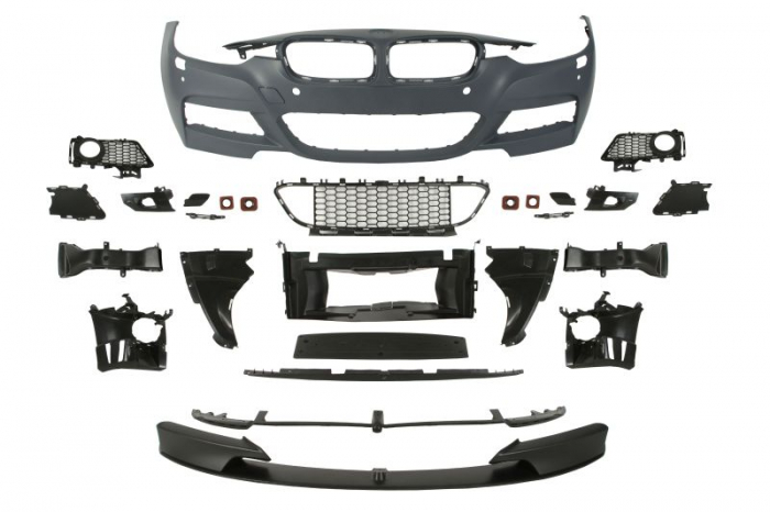 Bara fata model pachet M, complet, cu locas proiector cu locas spalator de faruri, cu locas senzori parcare, grunduit potrivit BMW Seria 3 F30 2011-2019