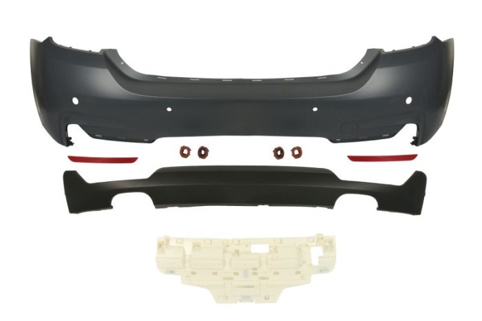 Bara Spate, M-PAKIET, complet, cu gauri pentru senzorii de parcare, grund potrivit BMW 4 GRAN COUPE F36 02.14-02.17