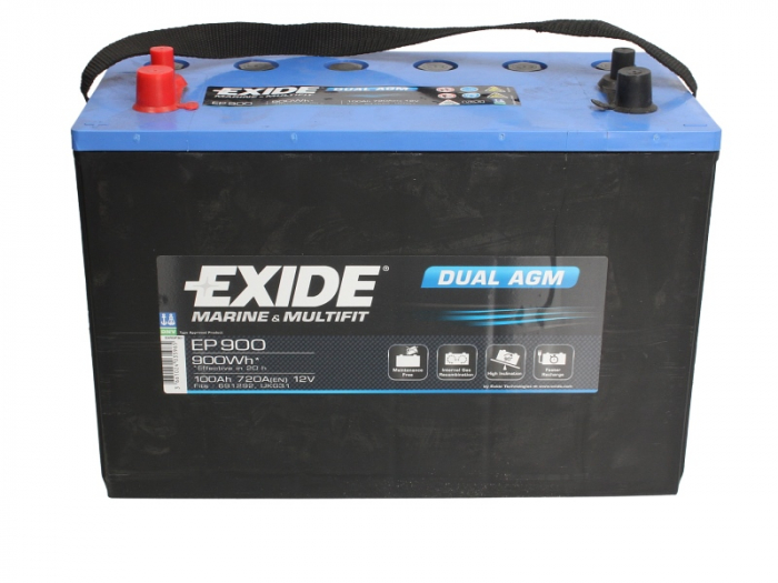 Baterie EXIDE 12V 100Ah/720A DUAL AGM (L+ Borna standard + borna cu filet) 330x173x240 B00 - fara flansa montare aplicatie duala [3]