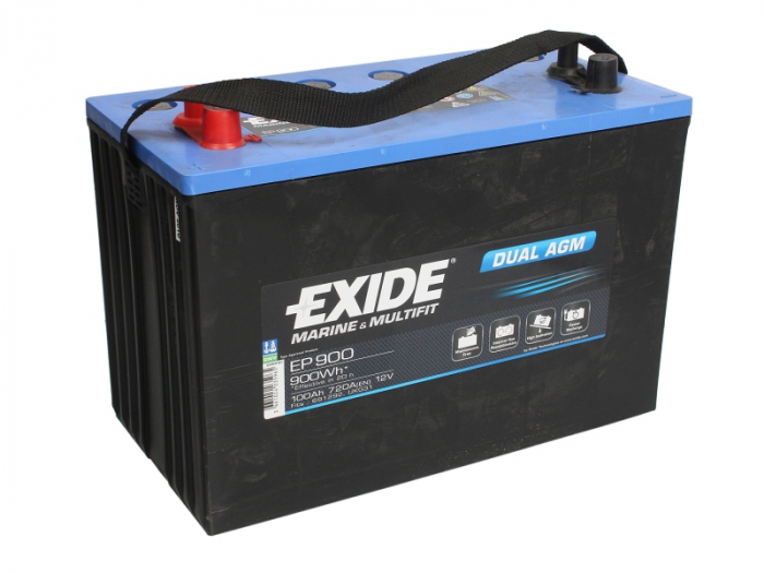 Baterie EXIDE 12V 100Ah/720A DUAL AGM (L+ Borna standard + borna cu filet) 330x173x240 B00 - fara flansa montare aplicatie duala [2]
