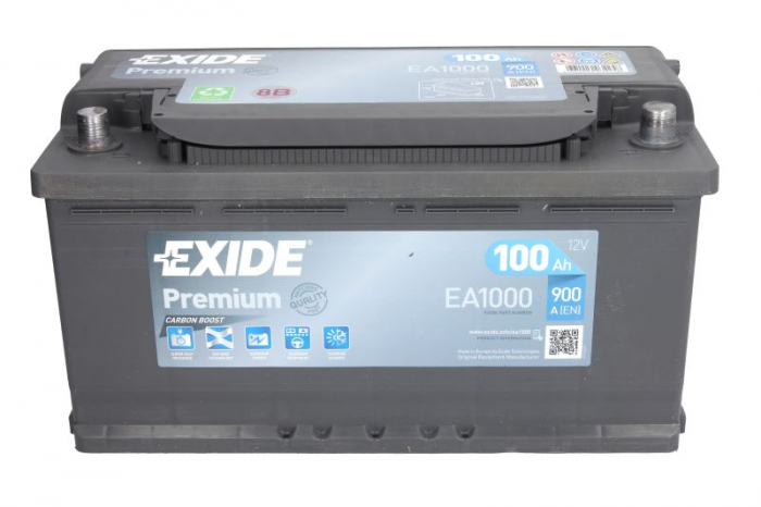 Baterie EXIDE 12V 100Ah/900A PREMIUM (R+ Borna standard) 353x175x190 B13 - flansa montare 10.5 mm [3]