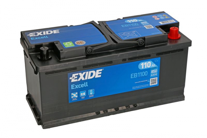 Baterie EXIDE 12V 110Ah/850A EXCELL (R+ Borna standard) 392x175x190 B13 - flansa montare 10.5 mm  [2]