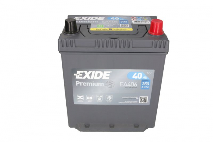 Baterie EXIDE 12V 40Ah/350A PREMIUM (R+ borna subtire (vehicule japoneze) + Borna standard) 187x127x220 B01 - flansa montare 10.5 mm (Pornire) [3]