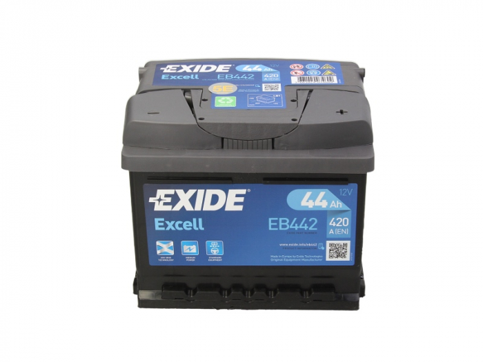 Baterie EXIDE 12V 44Ah/420A EXCELL (R+ Borna standard) 207x175x175 B13 - flansa montare 10.5 mm  [3]
