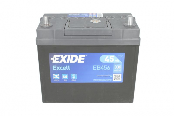 Baterie EXIDE 12V 45Ah/330A EXCELL (R+ borna subtire (vehicule japoneze)) 235x127x226 B00 - fara flansa montare  [3]