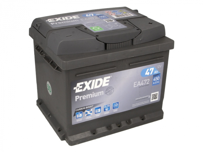 Baterie EXIDE 12V 47Ah/450A PREMIUM (R+ Borna standard) 207x175x175 B13 - flansa montare 10.5 mm  [2]