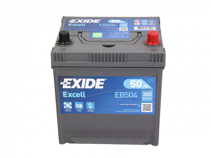 Baterie EXIDE 12V 50Ah/360A EXCELL (R+ Borna standard) 200x173x222 B01 - flansa montare 10.5 mm  [3]