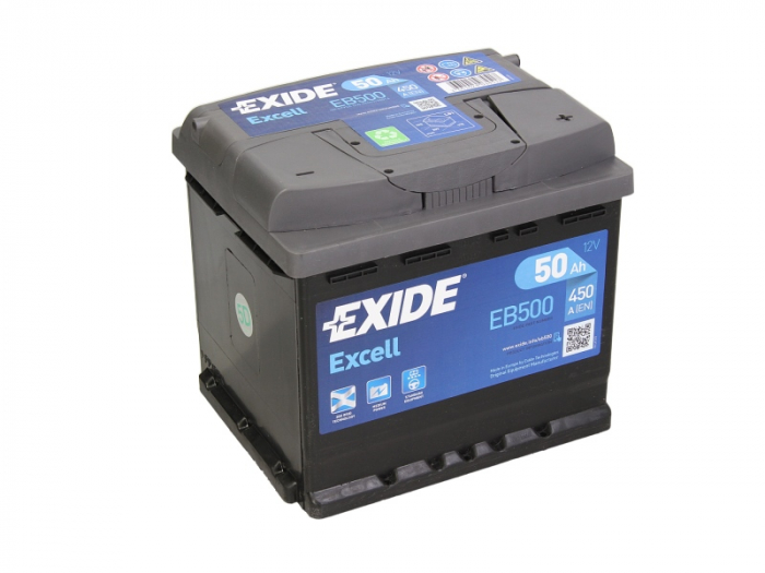 Baterie EXIDE 12V 50Ah/450A EXCELL (R+ Borna standard) 207x175x190 B13 - flansa montare 10.5 mm  [2]