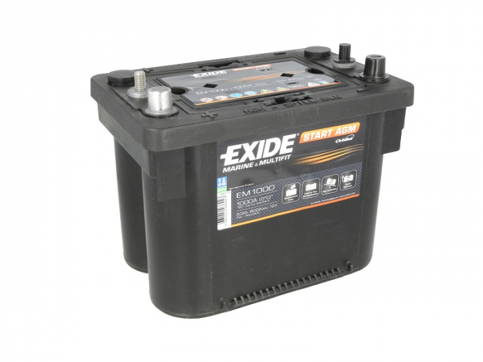 Baterie EXIDE 12V 50Ah/800A START AGM (L+ Borna standard + borna cu filet) 260x173x206 B01 - flansa montare 10.5 mm (agm/Pornire) [2]