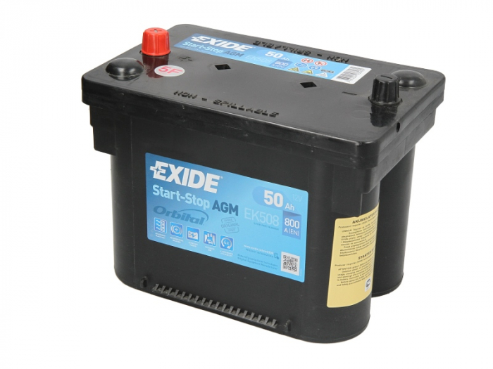 Baterie EXIDE 12V 50Ah/800A START&STOP AGM (L+ Borna standard) 260x173x206 B7 - flansa montare 10.5 mm (agm/Pornire) [1]