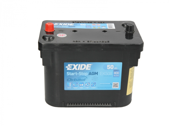 Baterie EXIDE 12V 50Ah/800A START&STOP AGM (L+ Borna standard) 260x173x206 B7 - flansa montare 10.5 mm (agm/Pornire) [3]