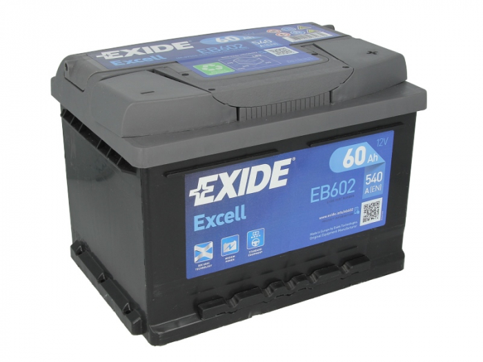 Baterie EXIDE 12V 60Ah/540A EXCELL (R+ Borna standard) 242x175x175 B13 - flansa montare 10.5 mm  [2]