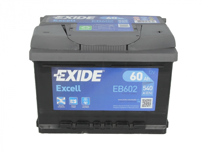 Baterie EXIDE 12V 60Ah/540A EXCELL (R+ Borna standard) 242x175x175 B13 - flansa montare 10.5 mm  [3]