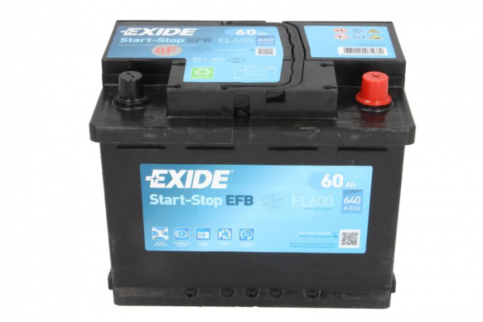 Baterie EXIDE 12V 60Ah/640A START&STOP EFB (R+ Borna standard) 242x175x190 B13 - flansa montare 10.5 mm (efb/Pornire) [3]