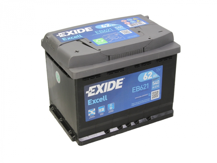 Baterie EXIDE 12V 62Ah/540A EXCELL (L+ Borna standard) 242x175x190 B13 - flansa montare 10.5 mm  [2]