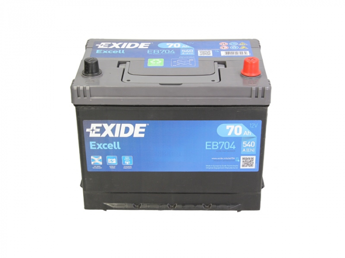 Baterie EXIDE 12V 70Ah/540A EXCELL (R+ Borna standard) 270x173x222 B9 - flansa montare 29 mm (Pornire) [3]