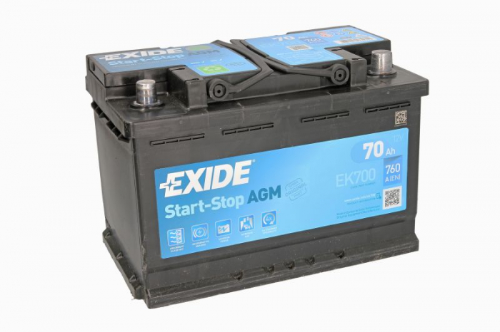 Baterie EXIDE 12V 70Ah/760A START&STOP AGM (R+ Borna standard) 278x175x190 B13 - flansa montare 10.5 mm [2]
