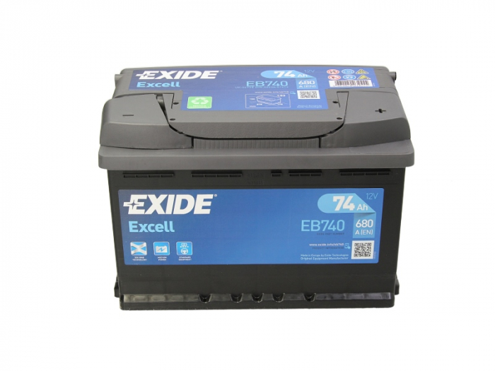 Baterie EXIDE 12V 74Ah/680A EXCELL (R+ Borna standard) 278x175x190 B13 - flansa montare 10.5 mm [3]