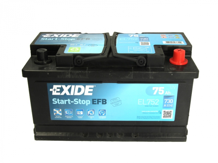 Baterie EXIDE 12V 75Ah/730A START&STOP EFB (R+ Borna standard) 315x175x175 B13 - flansa montare 10.5 mm  [3]