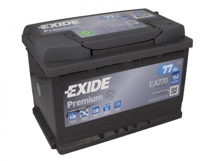 Baterie EXIDE 12V 77Ah/760A PREMIUM (R+ Borna standard) 278x175x190 B13 - flansa montare 10.5 mm  [2]
