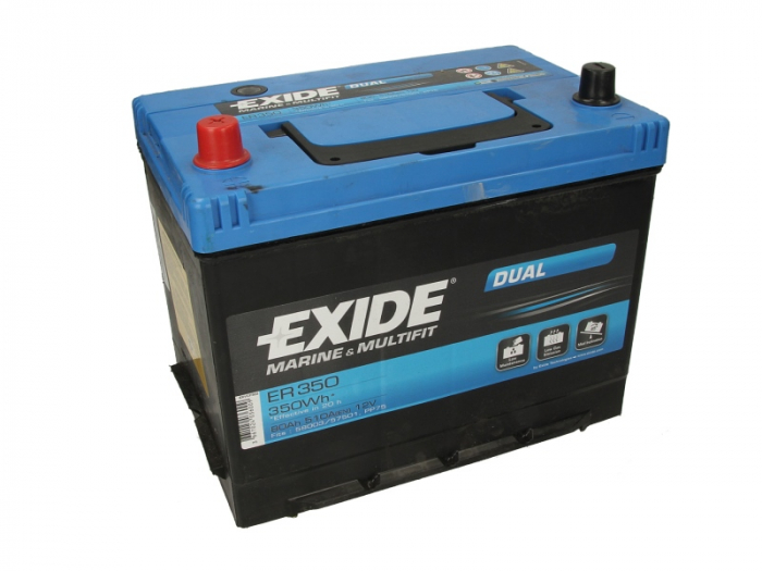 Baterie EXIDE 12V 80Ah/510A DUAL (L+ Borna standard) 260x175x225 B13 - flansa montare 10.5 mm aplicatie duala [2]