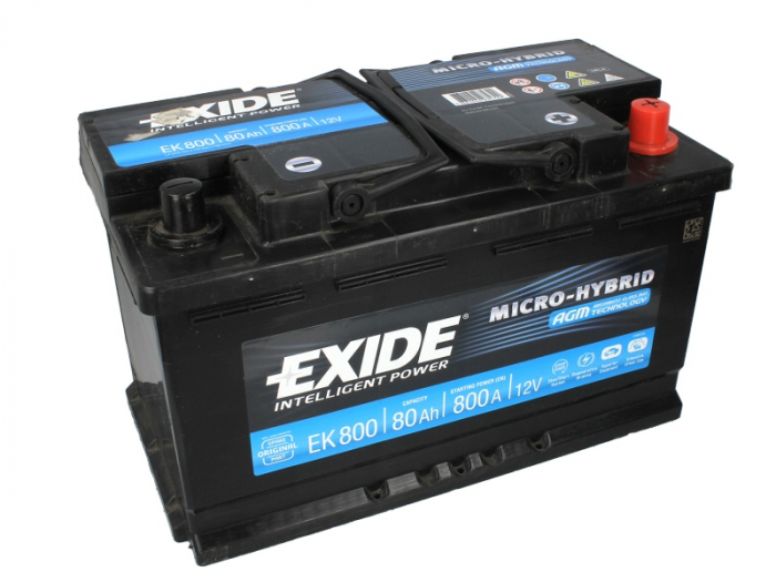 Baterie EXIDE 12V 80Ah/800A START&STOP AGM (R+ Borna standard) 315x175x190 B13 - flansa montare 10.5 mm  [2]