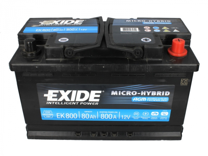 Baterie EXIDE 12V 80Ah/800A START&STOP AGM (R+ Borna standard) 315x175x190 B13 - flansa montare 10.5 mm  [3]