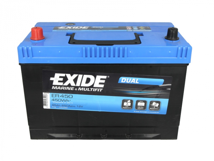 Baterie EXIDE 12V 95Ah/650A DUAL (L+ Borna standard) 310x175x225 B13 - flansa montare 10.5 mm aplicatie duala [3]