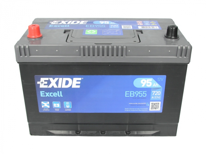 Baterie EXIDE 12V 95Ah/720A EXCELL (L+ Borna standard) 306x173x222 B01 - flansa montare 10.5 mm  [3]
