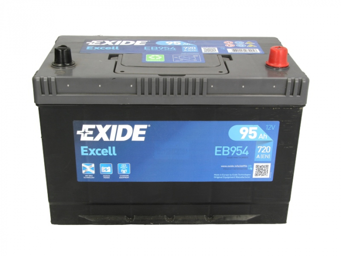 Baterie EXIDE 12V 95Ah/720A EXCELL (R+ Borna standard) 306x173x222 B01 - flansa montare 10.5 mm  [3]
