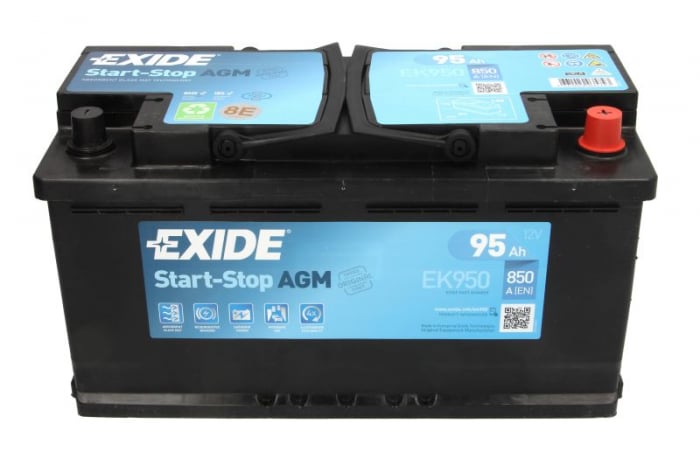 Baterie EXIDE 12V 95Ah/850A START&STOP AGM (R+ Borna standard) 353x175x190 B13 - flansa montare 10.5 mm  [3]