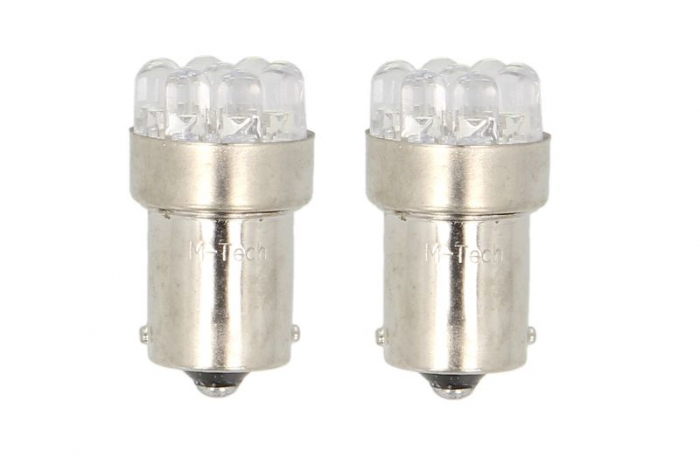 Becuri cu LED-uri - 2buc / Standard / Ba15s, R5W 12V 12x FLUX LED 5mm [2]