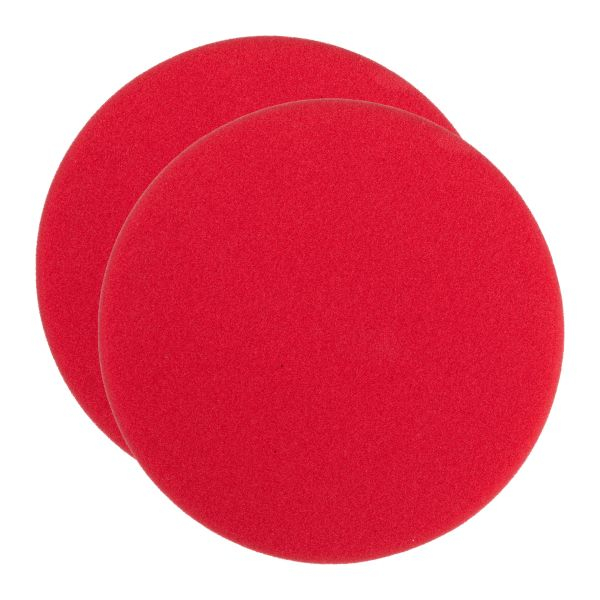 Burete abraziv lustruire SPONGE RED COARSE 160 / 20 MM - 2 PC, tip: tare, diametru: 150/160 mm, grosime: 20 mm, culoare: rosu, suporturi de montare: cârlig și buclă, 2 buc [2]