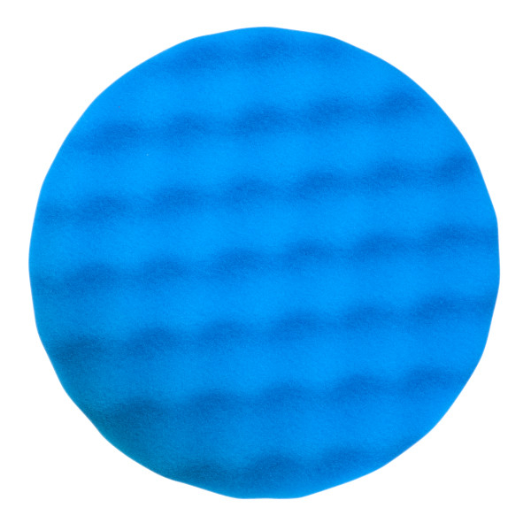 Burete abraziv lustruire, varf: ondulat, diametru: 150 mm, culoare: albastru, velcro, 2 buc